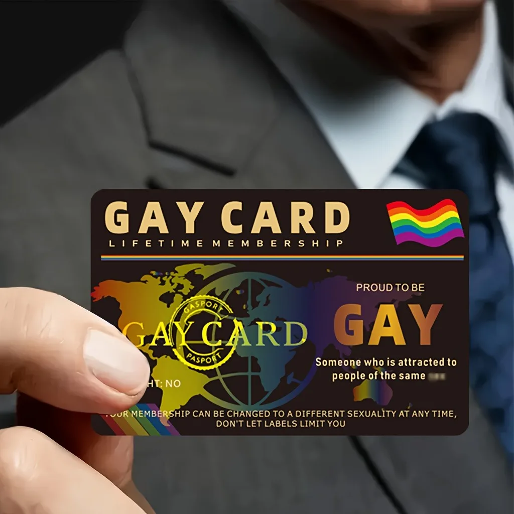 قطعة واحدة من بطاقة عضوية LGBTQ + Pride مدى الحياة - بطاقة عضوية على طراز بطاقة هوية المثليين PVC غير لاصقة، LGBTQ + فردية وحليف
