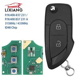 LIXIANG-Chip 4D0 837 231 433MHz 315MHz ID48 para Lamborghini Gallardo FCC ID: MYT8Z0837231, llave remota de entrada sin llave