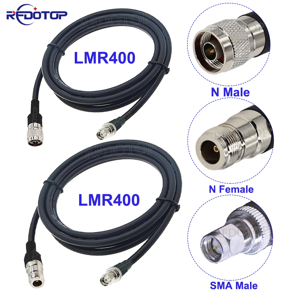 1 unidad de conector SMA a N macho/hembra, cable de extensión LMR400 de 50-7, cable flexible para amplificador celular 4G LTE, potenciador de señal celular