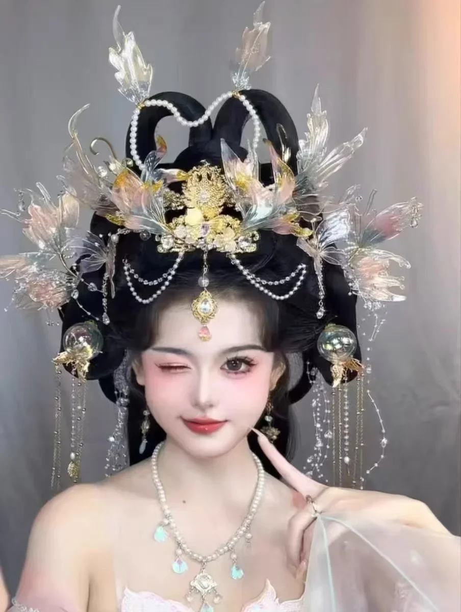 Handmade Mermaid Princess Hairband Sets Madonna Halo Crown Adjustable Ornaments Headdress