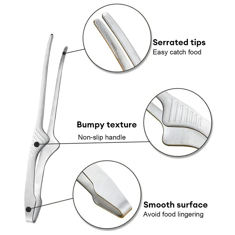 1/2/5Pcs Stainless Steel Food Tongs Korean Barbecue Bbq Steak Clip Multi-purpose Food Clips Kitchen Gadgets Barbecue Accessories