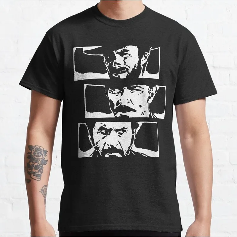 The Good The Bad And The Ugly Gift Tshirt Clint Eastwood Classic Western Film Print T Shirt Retro Short Sleeve Cotton Unisex Tee
