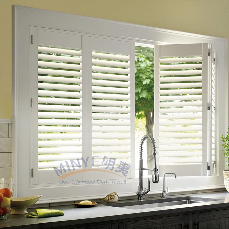 

White Sunscreen Horizontal Louver Plantation Shutters