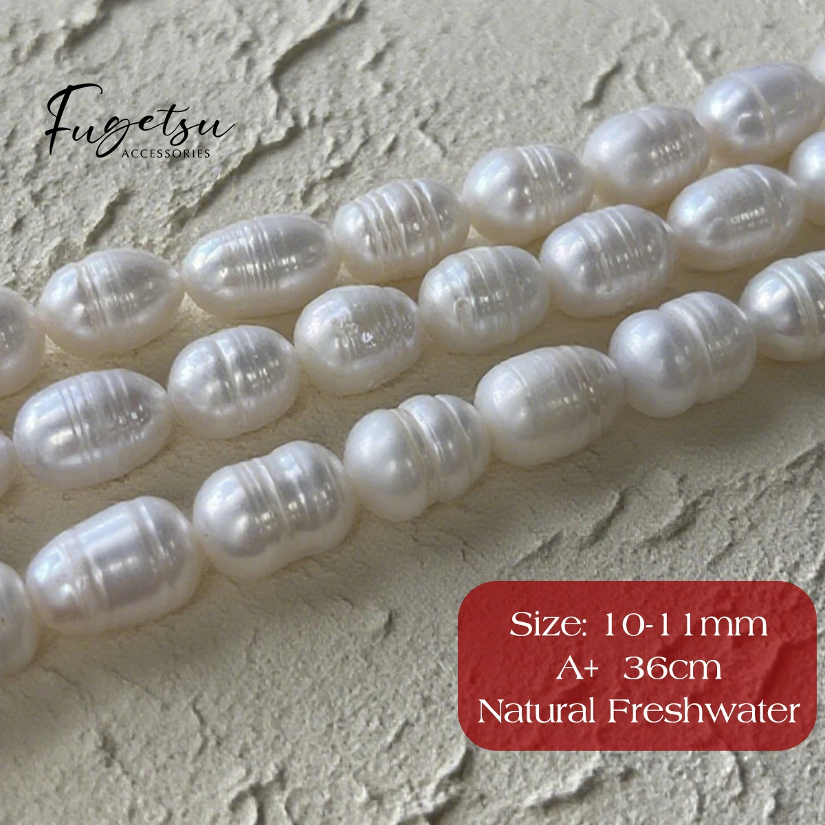 

10-11mm Natrual Freshwater Pearl Threaded Rice Beads Charms for DIY Women Men Necklace Bracelets Jewelry Making Accessories