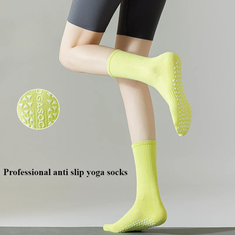 

5pairs Pilates Yoga Sock with Grips with Grips for Women-Non-Slip Yoga Sock for Ballet Dance Barefoot Sport Pregnant Crew Socks