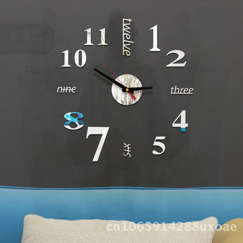 

Creative Acrylic Wall Clock DIY Luminous Fluorescent Decorative round Shape Living Room Bedroom Study Office Wall Art