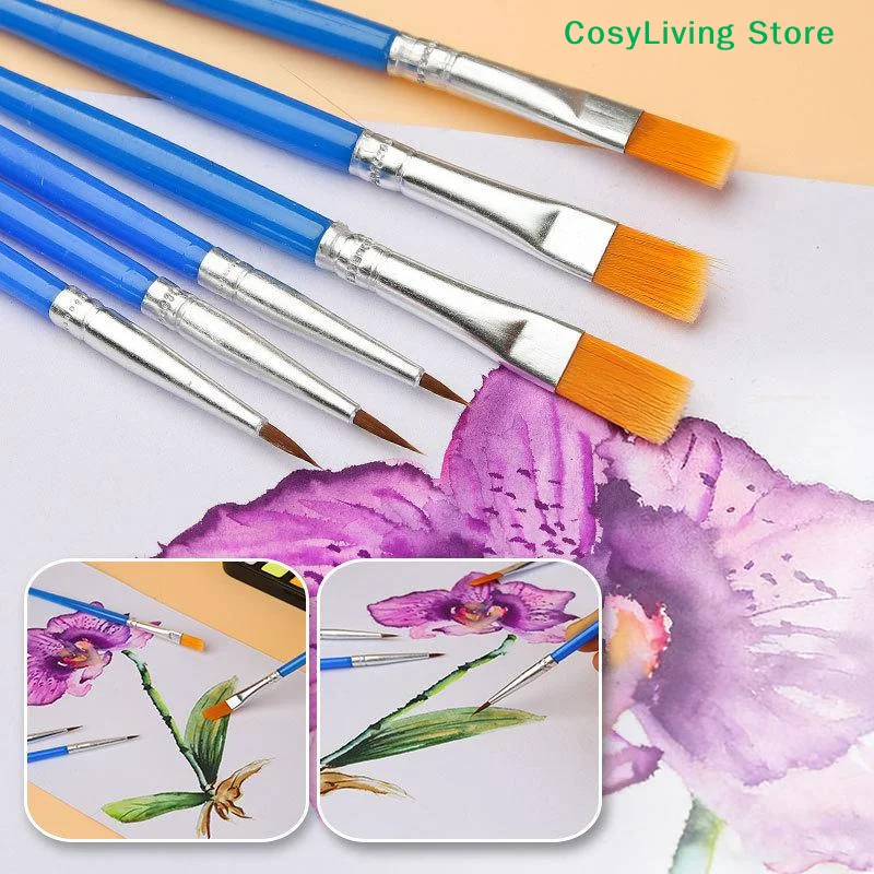 [CL]30/60/100/110Pcs Nylon Hair Paint Brushes Pen Painting Brushes Set Art Round / Flat Brushs For Oil Watercolor Art Supplies