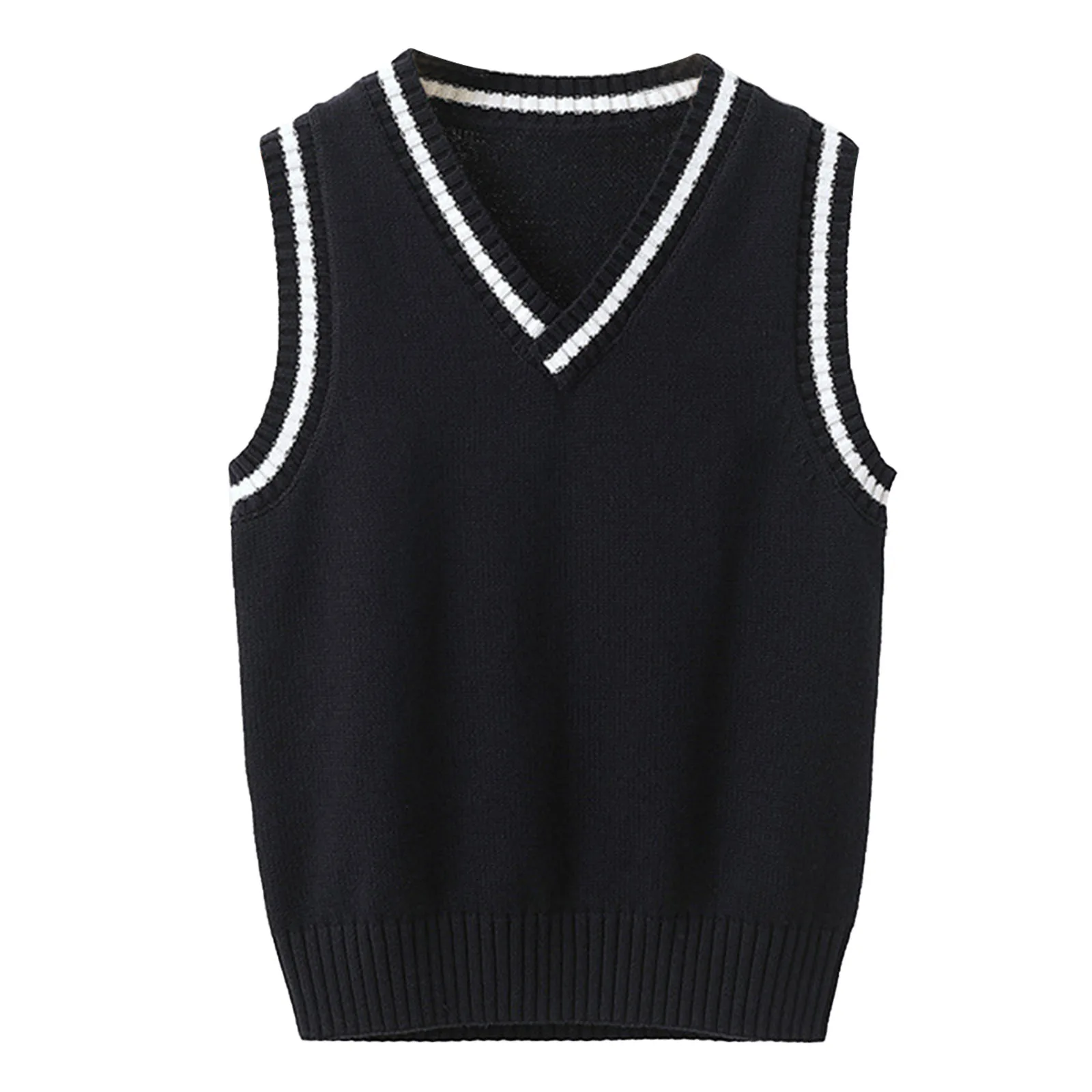 

Children Preppy Style Sweater Vest Fashion Casual V Neck Knitted School Uniform Waistcoat Tops Kids Spring Autumn Outerwear