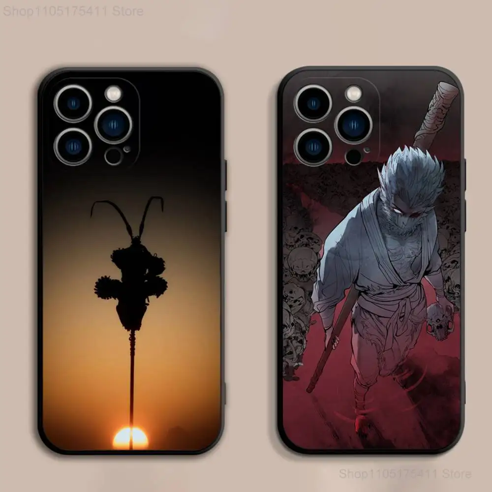 クールなブラックミス ウーコン iPhoneケース (iPhone 17、16、15、14、13、12、Pro、Max、Plus、E、SE4、Air、Mini対応) ブラック ソフトカバー