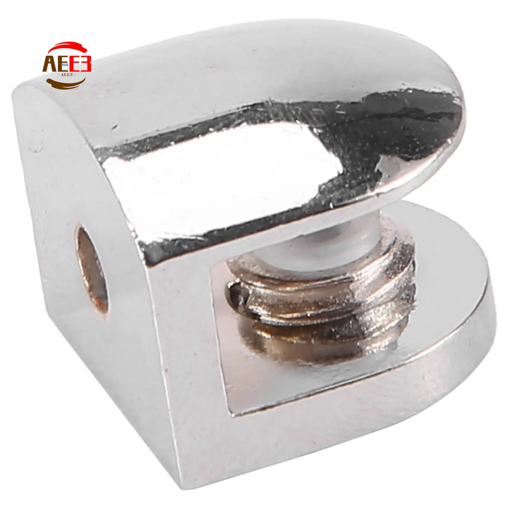 AEE3-12Pcs Glass Brackets Adjustable Zinc Alloy Glass Clip Shelf Clamp Holder Flat Back Mount Holder For Staircase Handrail