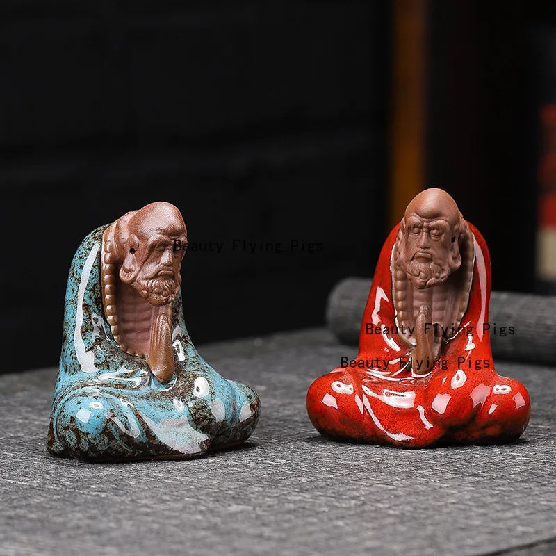 Purple Sand Damo Small Ornament Character Tea Play Purple Clay Handicrafts Desktop Tea Pet Ornament Tea Ceremony Accessories