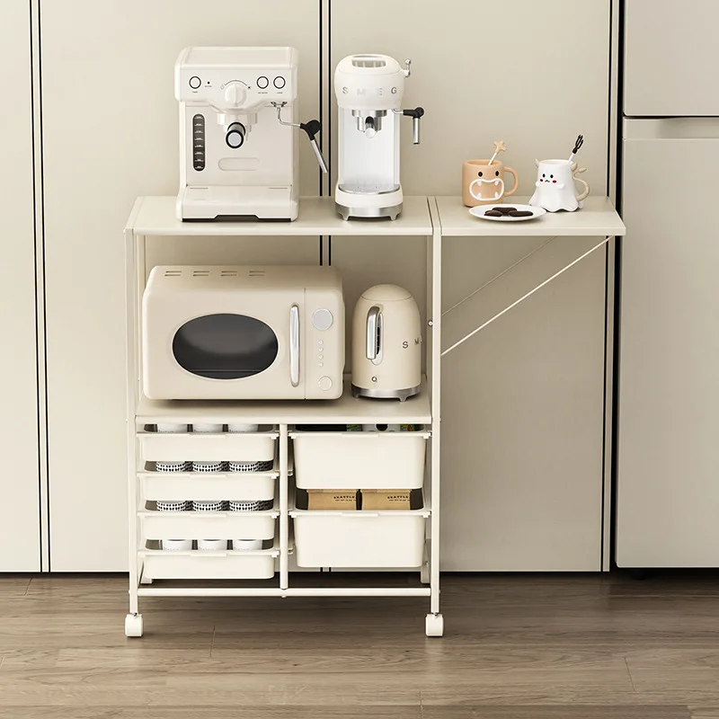 Mobile side cabinet, microwave oven rack, folding desk, bedside table, home storage, learning, office multi-function