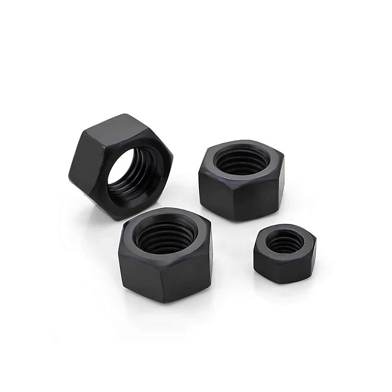 1-200pcs M2 M2.5 M3 M4 M5 M6 M8 M10 M12 M16 M20 M22 M24 M27 M30 Black Carbon Steel Hex Hexagon Nut 12.9 / 8.8 /4.8 Grade