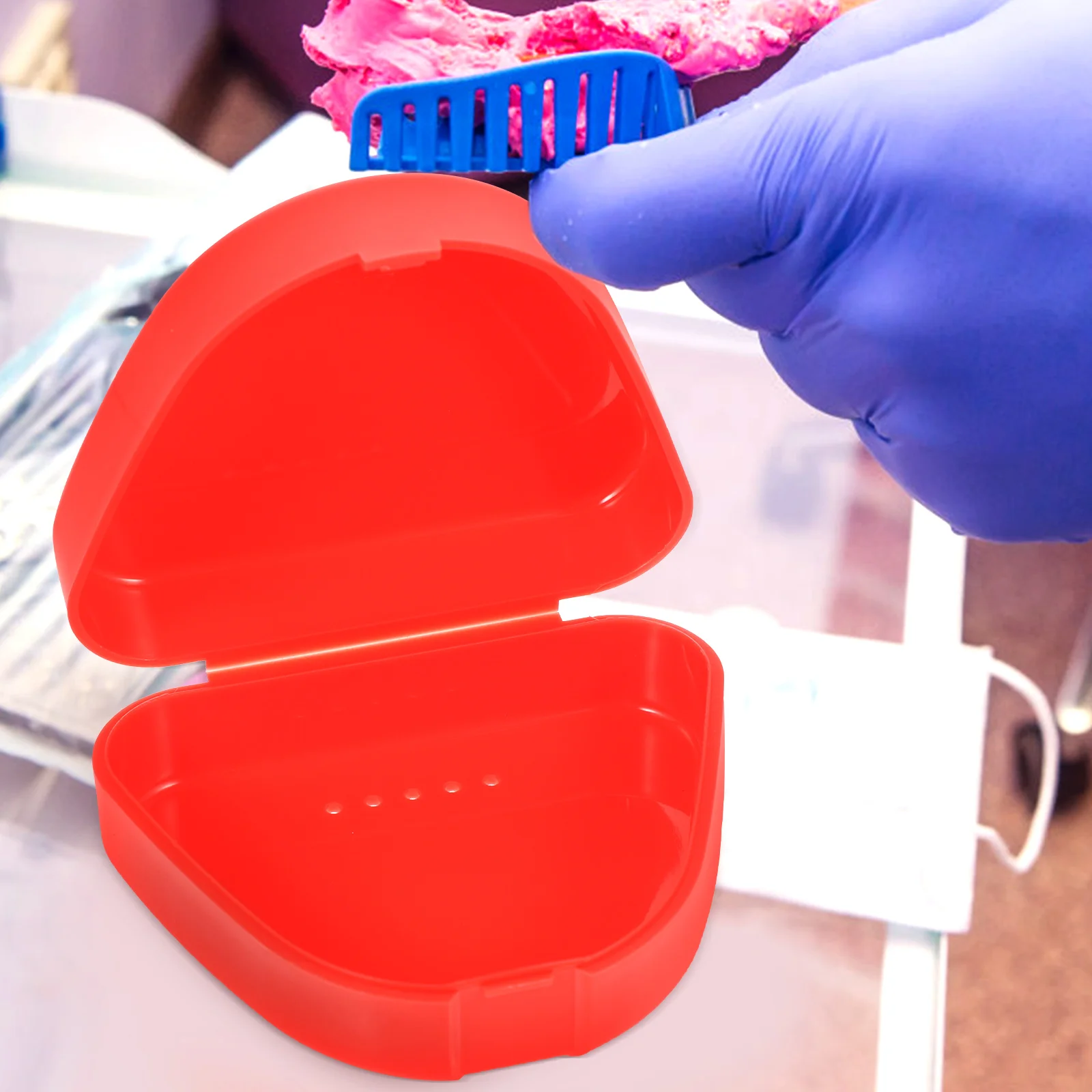 

5pcs Denture Breathable Reusable PP Container Retainer Tooth Brace Organzier Case Tooth Brace Storage Holder