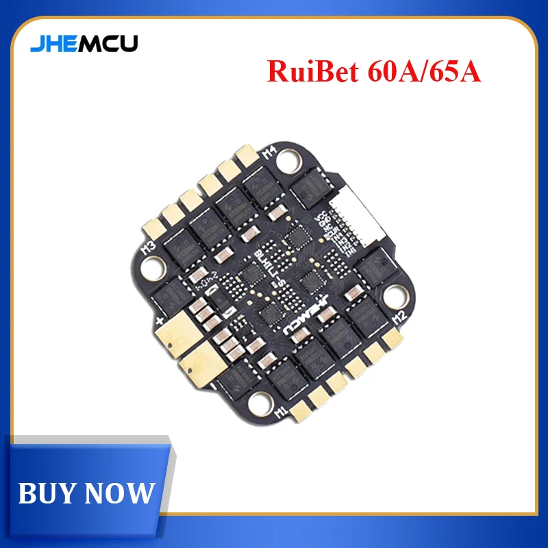 

JHEMCU RuiBet 60A / 65A 3-6S / 65A 8S Dshot600 BLHELI_S 4in1 ESC Built - in tvs tube Pole distance 30.5x30.5mm for RC FPV Drone