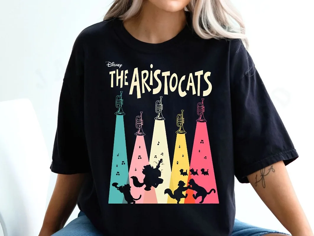

Забавная рубашка в стиле ретро Disney The Aristocats, футболка Disney Everybody Wants To Be A Cat
