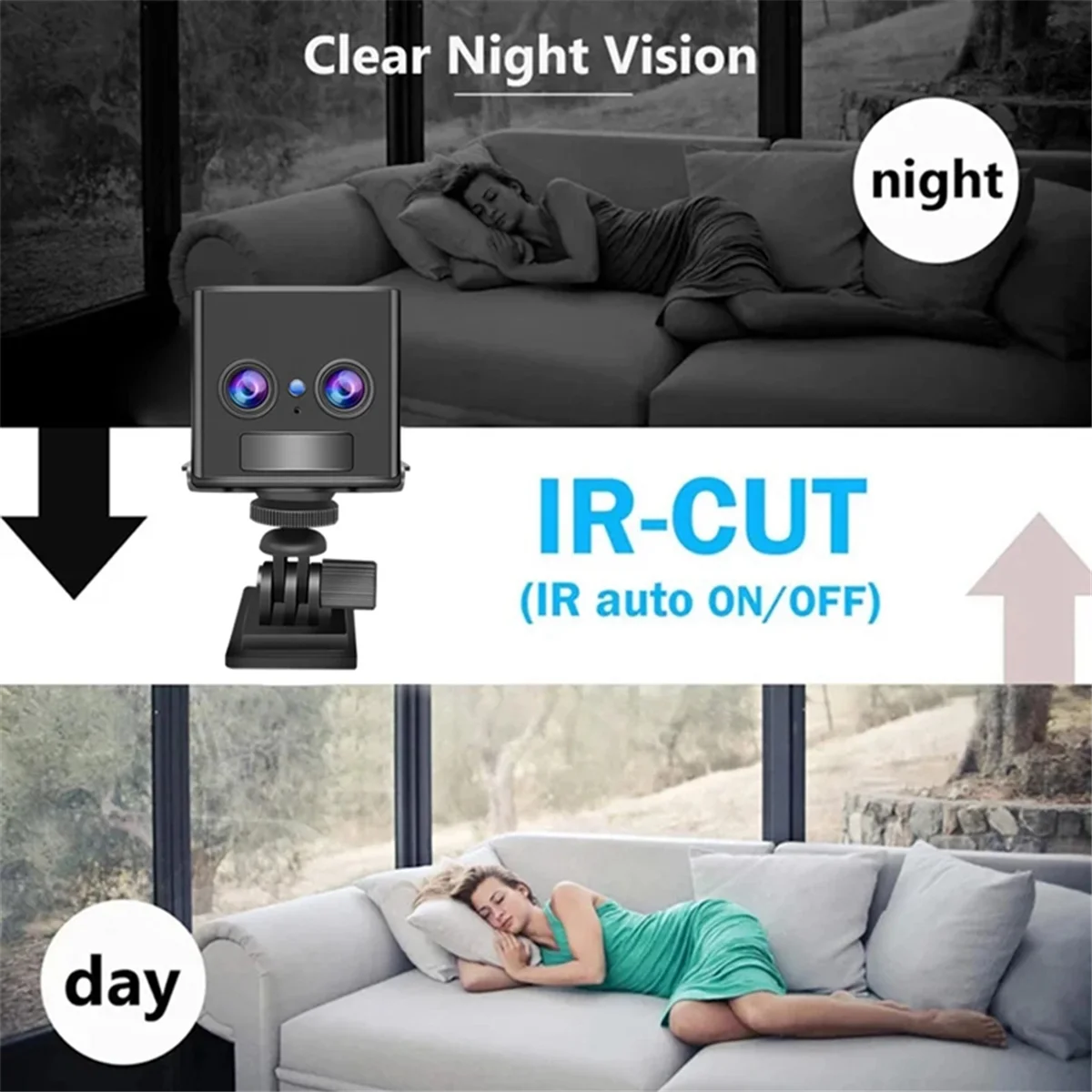 Efficiente mini telecamera a doppio obiettivo 4G HD 3000mAh PIR per visione notturna