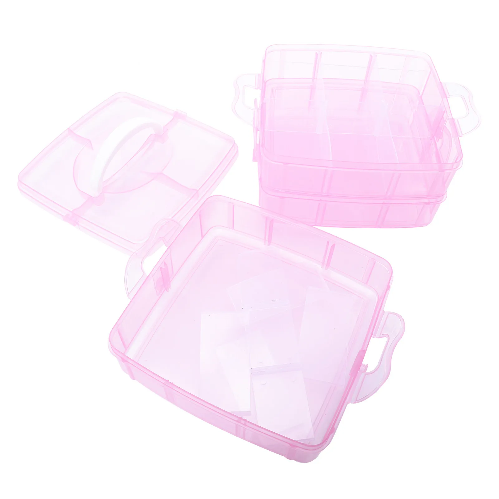 

2 шт. портативные трехслойные контейнеры для хранения маникюрных принадлежностей, коробка для хранения лаков для ногтей, портативный футляр для маникюра