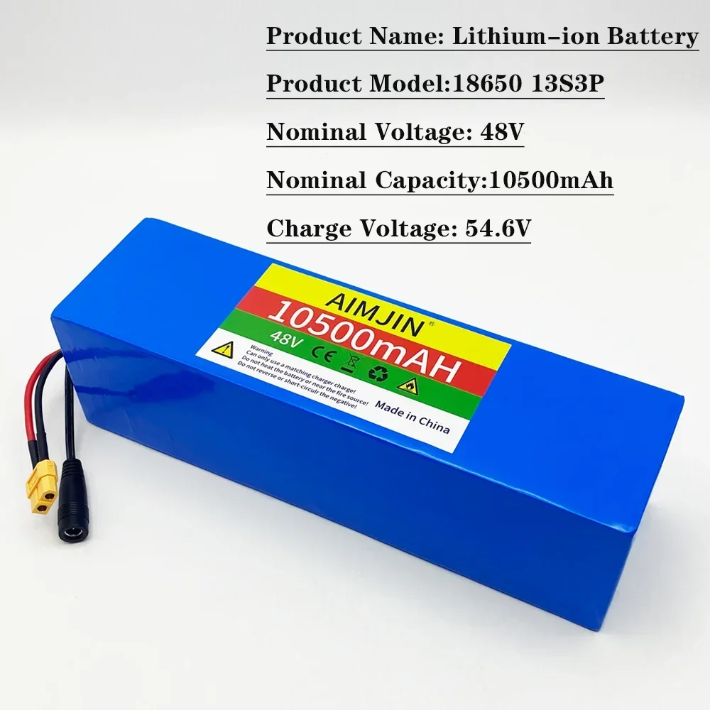 

13S3P 48V 10500mAh 18650 Rechargeable/Lithium Ion Battery Pack Suitable For Bicycle Battery With BMS