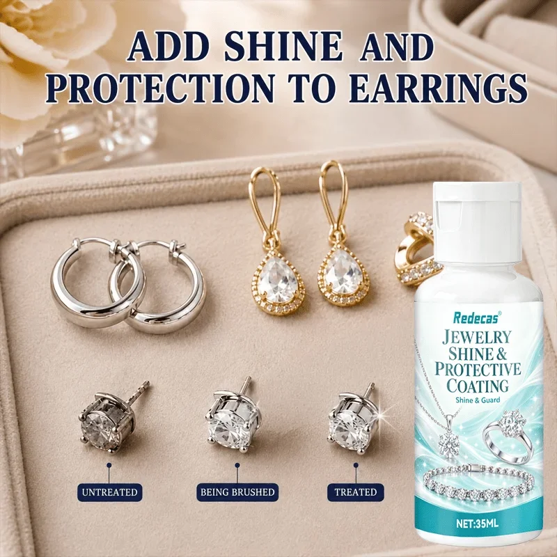 Jewelry Polish & Protective Coating. Anti-oxidation. Reduces Tarnish & Scratches on Earrings, Necklaces, Bracelets, Rings.