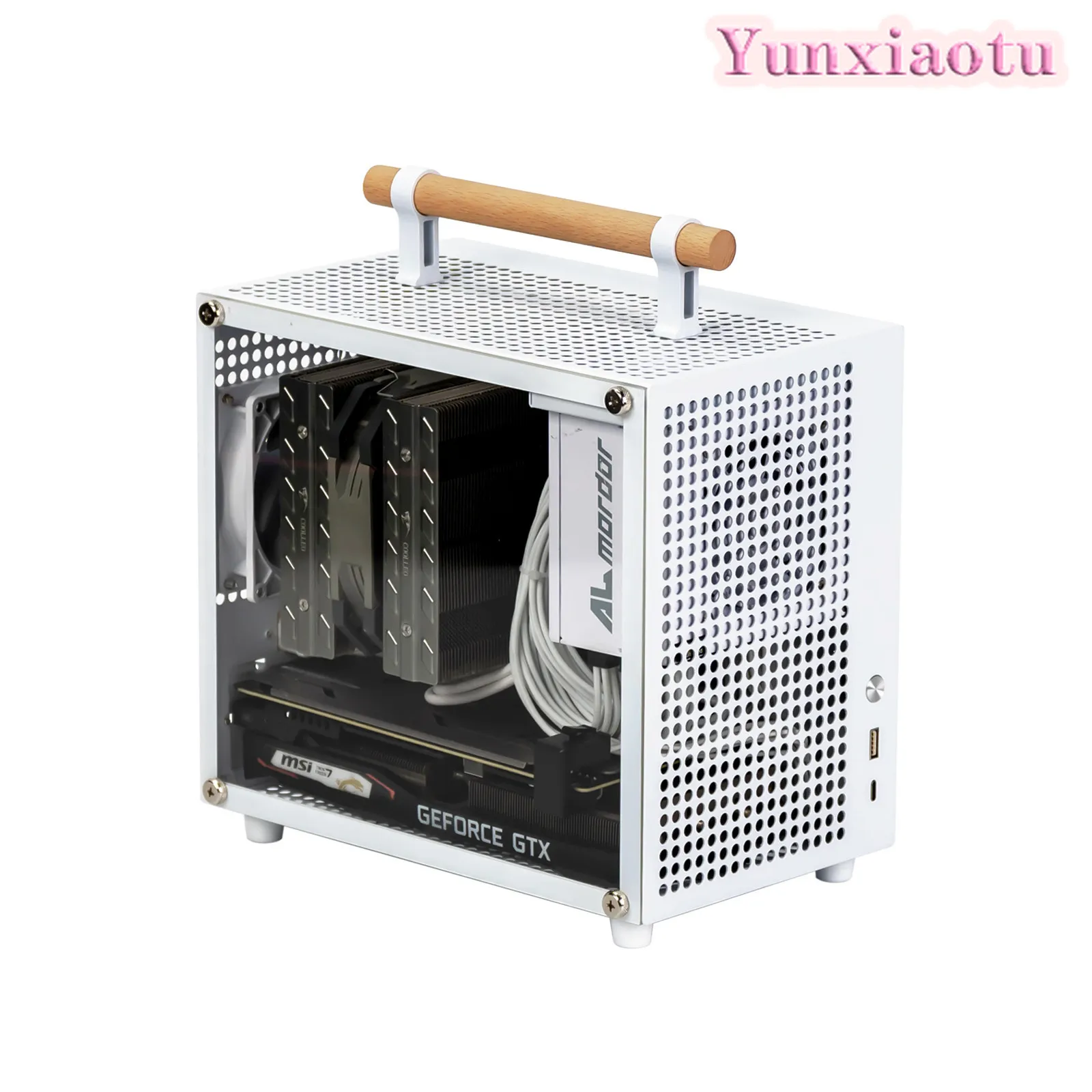 E70 Mini Portable ITX Computer Chassis, Compact Direct‑Plug Desktop Small Main Case Compatible with SFX Power Supply