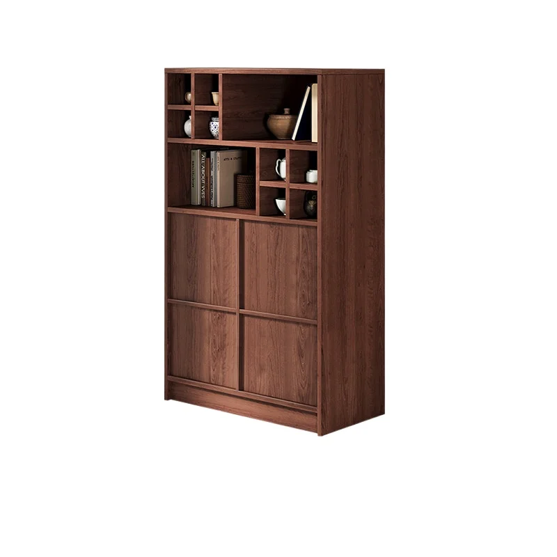LMM solid wood bone line Bogu frame Chinese style integrated tea cabinet rack against the wall