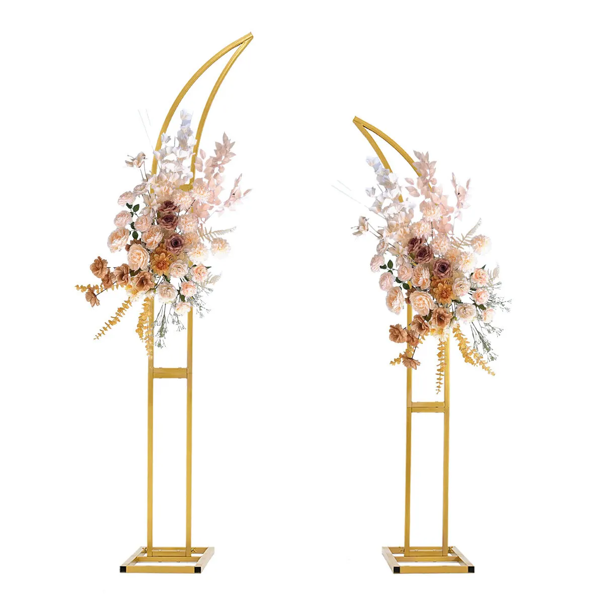 

Золотая изогнутая подставка для свадебной арки, подставка для фона с лунной аркой для свадьбы, украшения комнаты на день рождения (5,9 фута, 6,9 фута)