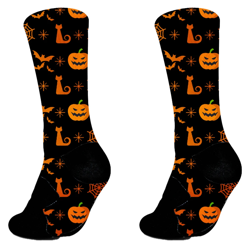 Kaus kaki Halloween, kaus kaki Halloween Aero Sport tanpa jejak Anti Slip sepeda musim panas