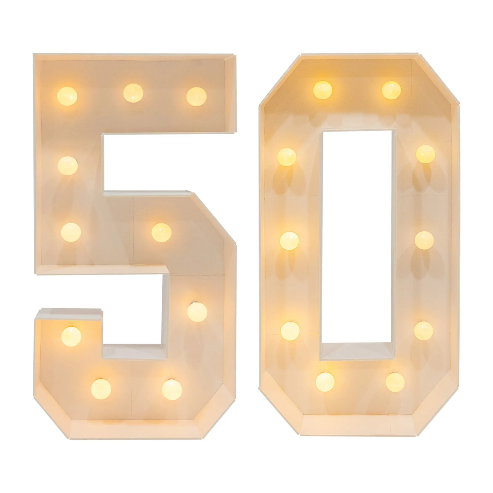 Световой знак с номером на 50-летие — декор светодиодной лампы для 50-летнего подарка на вечеринку, теплый свет
