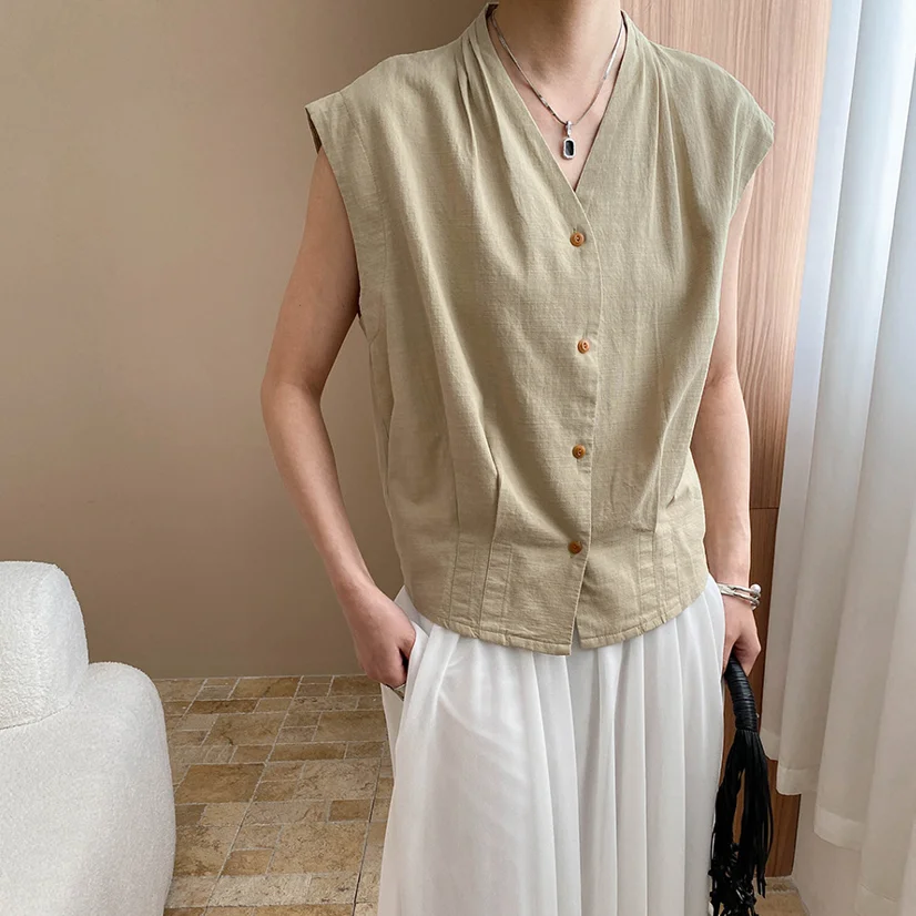 

Женская французская винтажная однотонная блузка Yapher с короткими рукавами, рубашка с v-образным вырезом, элегантные офисные шикарные топы на лето