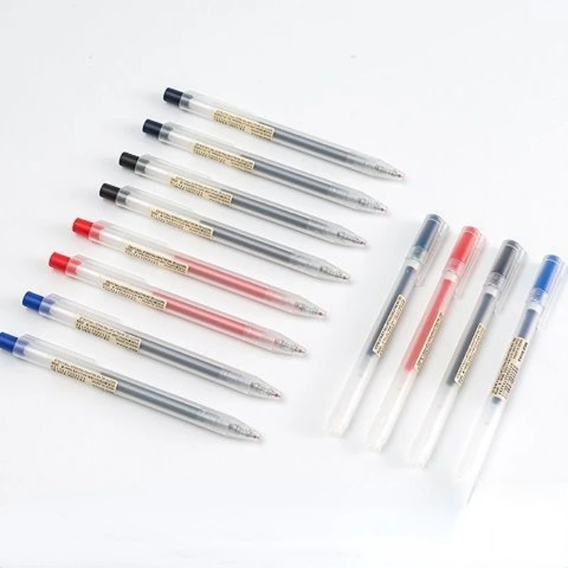 10/5pcs 0.5mm Press Gel Pen MUJIs Pen and Refills Black/Blue/Red Ink Cute Stationery Japan Pen Style Office School kawai Gel Pen