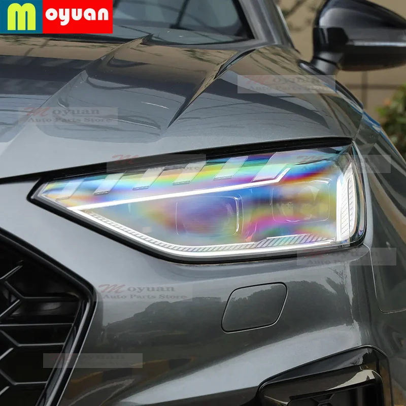 For Audi A4 S4 2013-2024 Car Headlight Protective Car Film Front Headlamp Transparent Black TPU Exterior Sticker Car Accessories