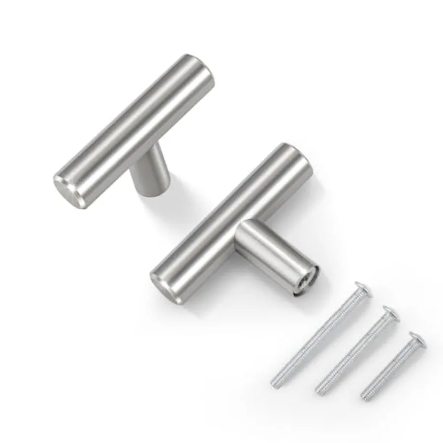 5 Pack Kitchen Cabinet Knobs, Dresser Knobs, Stainless Steel Cabinet Knobs for Drawer Knobs, 2 Inch Overall Length Cabinet Hard