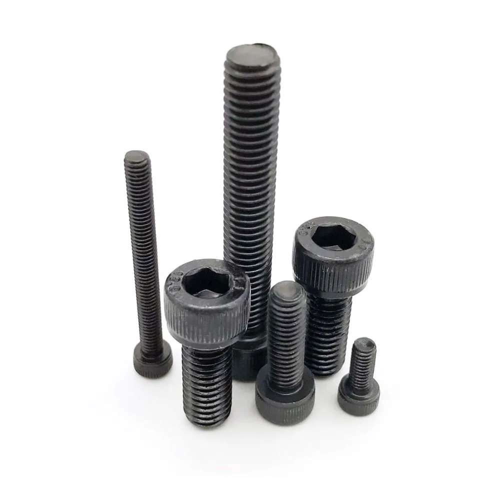 M2 M2.5 M3 M4 M5 M6 M8 Black Grade 12.9 Alloy Steel DIN912 All Full Thread Hexagon Hex Socket Cap Allen Head Screw Bolt