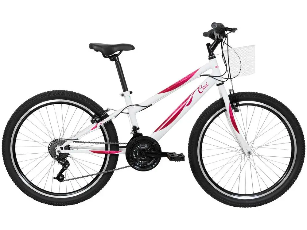 Caloi Ceci Branca-bicicleta para niños, Aro 24 ", 21 marchas