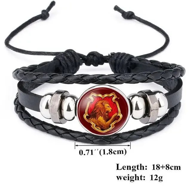 Harries Potter Serie geflochtenes Armband Magic Academy Glas Abzeichen Anhänger Anime Zubehör Souvenirs Party Geschenke für Kinder