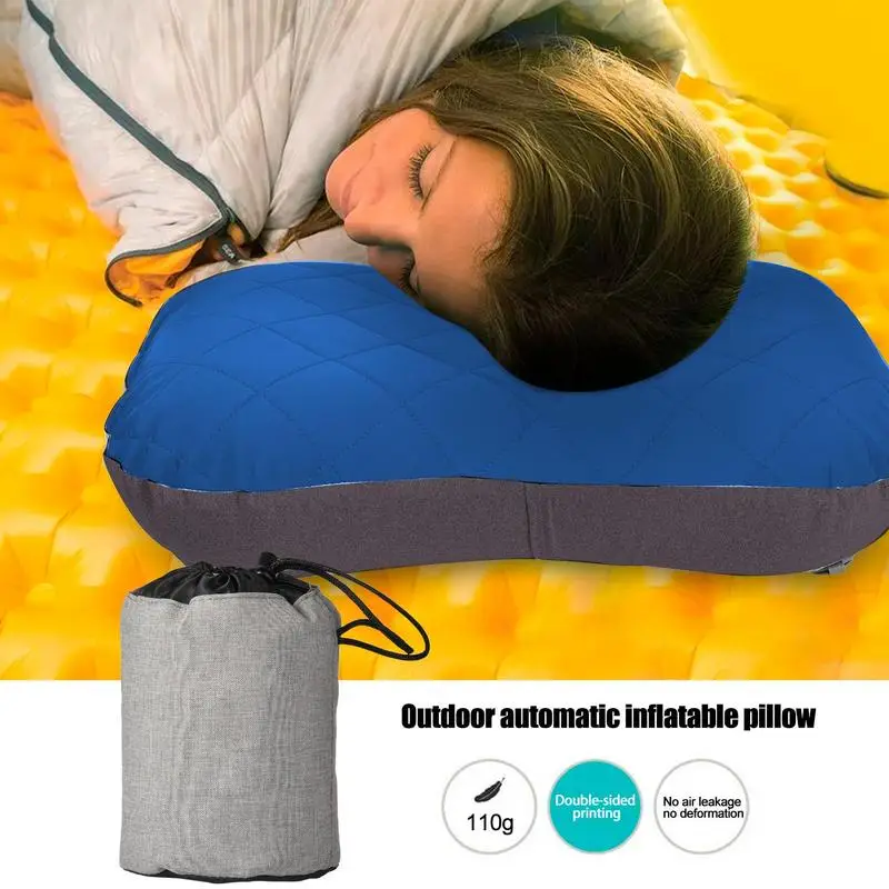 Outdoor Inflatable Pillow Camping Square Nap Neck Pillow TPU Trip Air Cushion Rest Pillow Lunch Break Cushion Camping Accesory