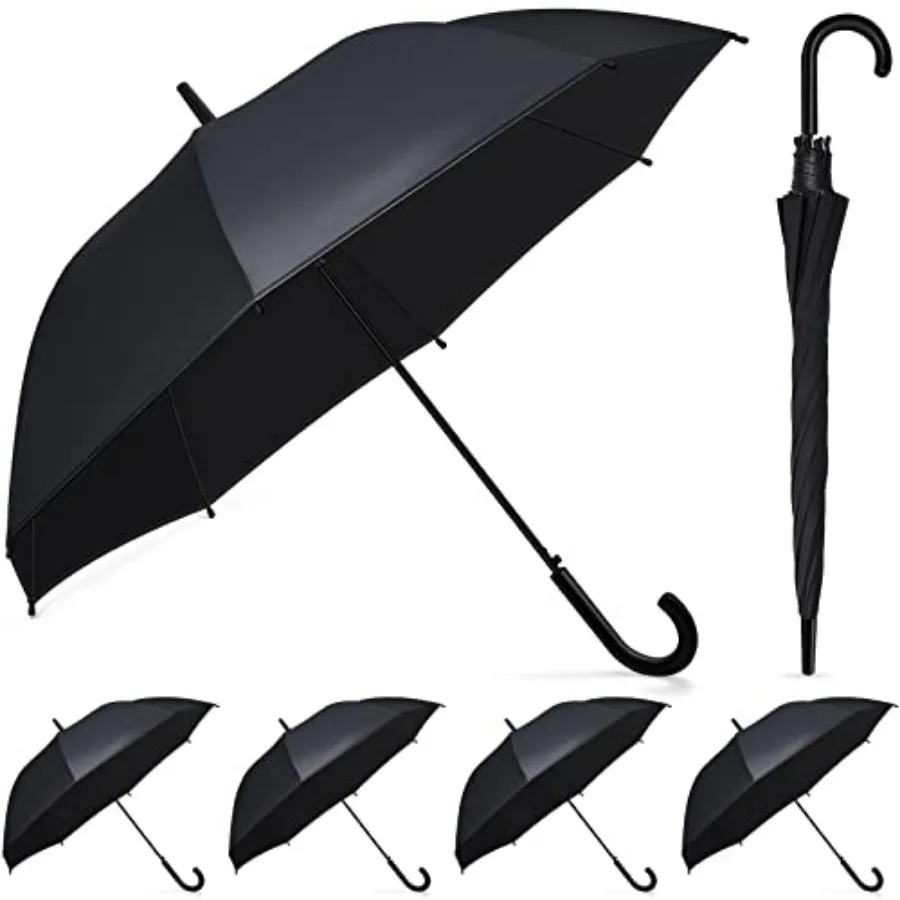 

Fabbay Umbrella Wedding Style Stick Umbrellas Large Windproof Bubble Rain Umbrellas with J Hook Handle for Bride Groom Gift
