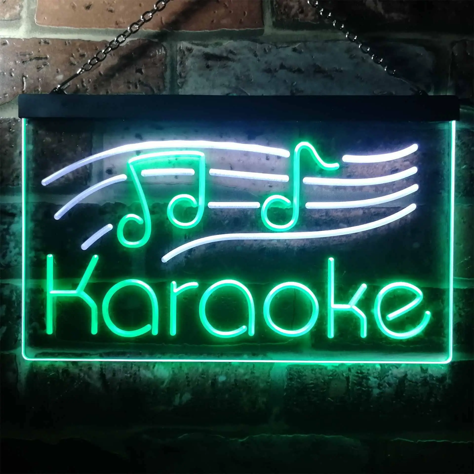 Karaoke Music Note Dual Color Led Neon Sign st6-i3164