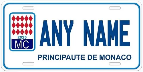 Monaco MC EU Cualquier nombre Novedad personalizada Placa de matrícula de coche