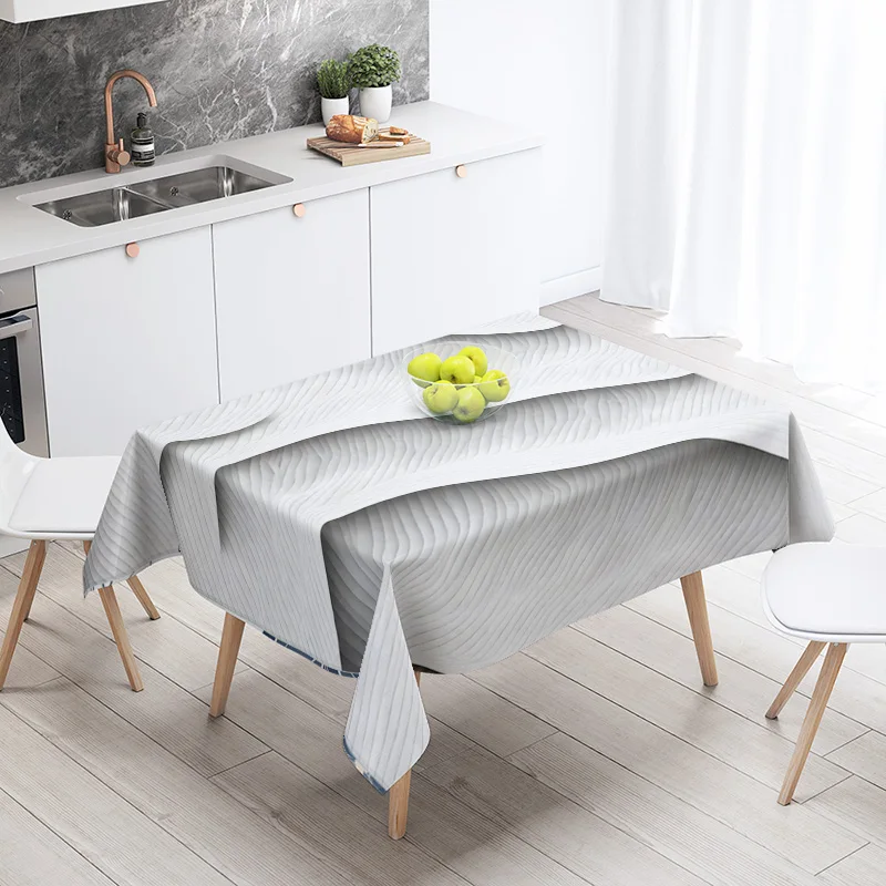 Nordic Minimalist Geometric Tablecloth 140X200cm Machine Washable Ins Style Dining Tablecloth Household Living Room Decorative