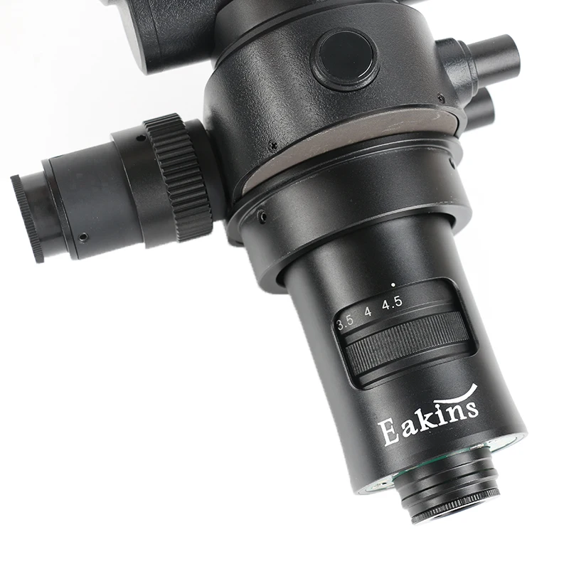Rotatable 7-45X Simul-Focus Continuous Zoom Stereo Trinocular Microscope WF10X/22MM Wide Field Eyepiece 8 Zone Ring Light