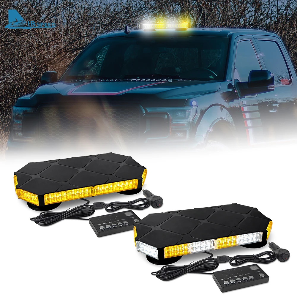 

Предупреждение о аварийной безопасности автомобиля 56 светодиодных стробоскопов на крыше, мигающий свет, полицейский маяк для грузовиков 12-24 В, строительной техники