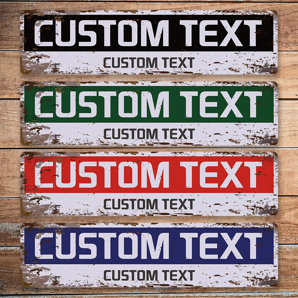 

1pc Personalized Custom Metal Street Custom Text Metal Sign For Room Decor Bedroom Business