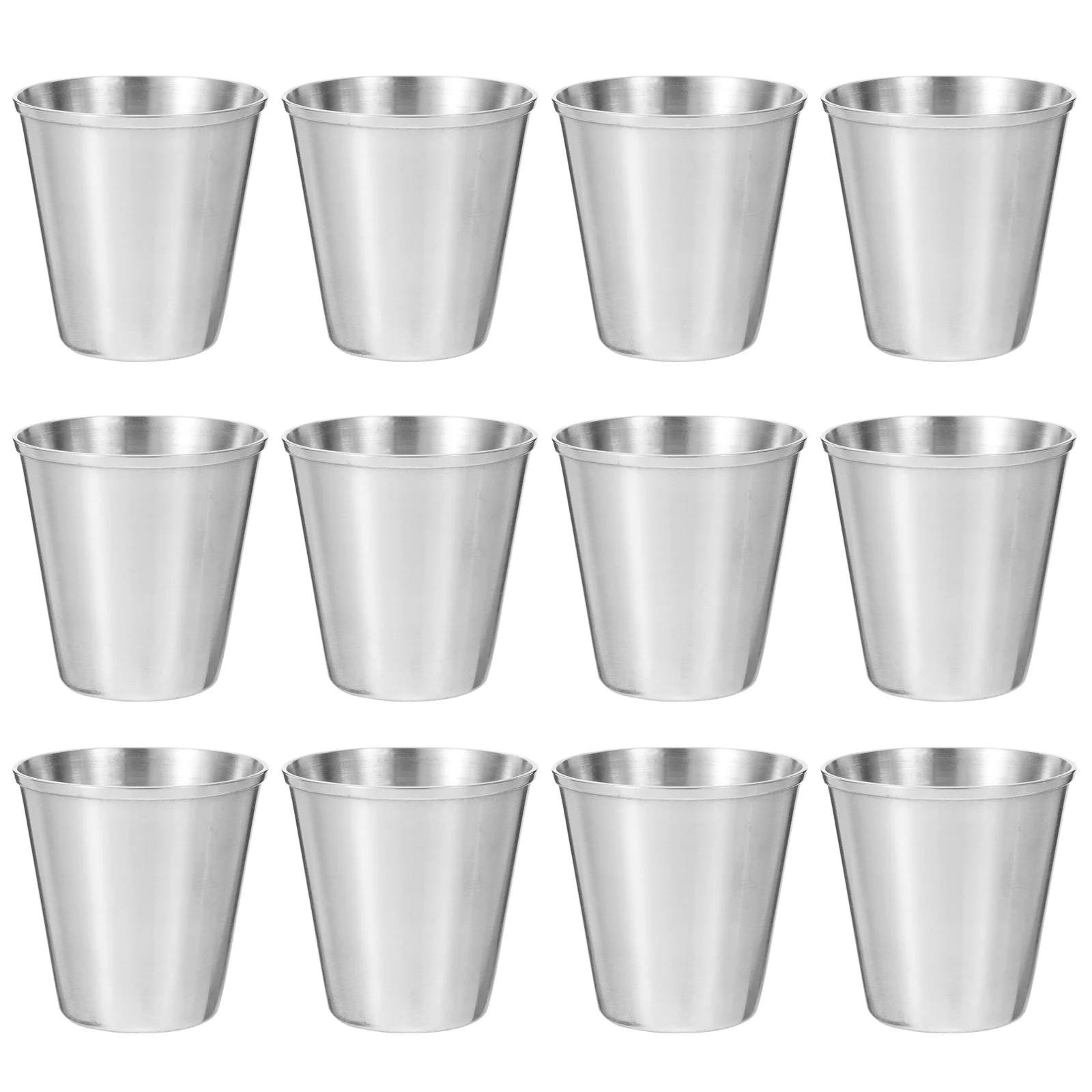 12 Pcs Stainless Steel Shot Glass Tea Milk Mug Cup Portable Spirits Glasses Drinks Coffee Tumbler Set