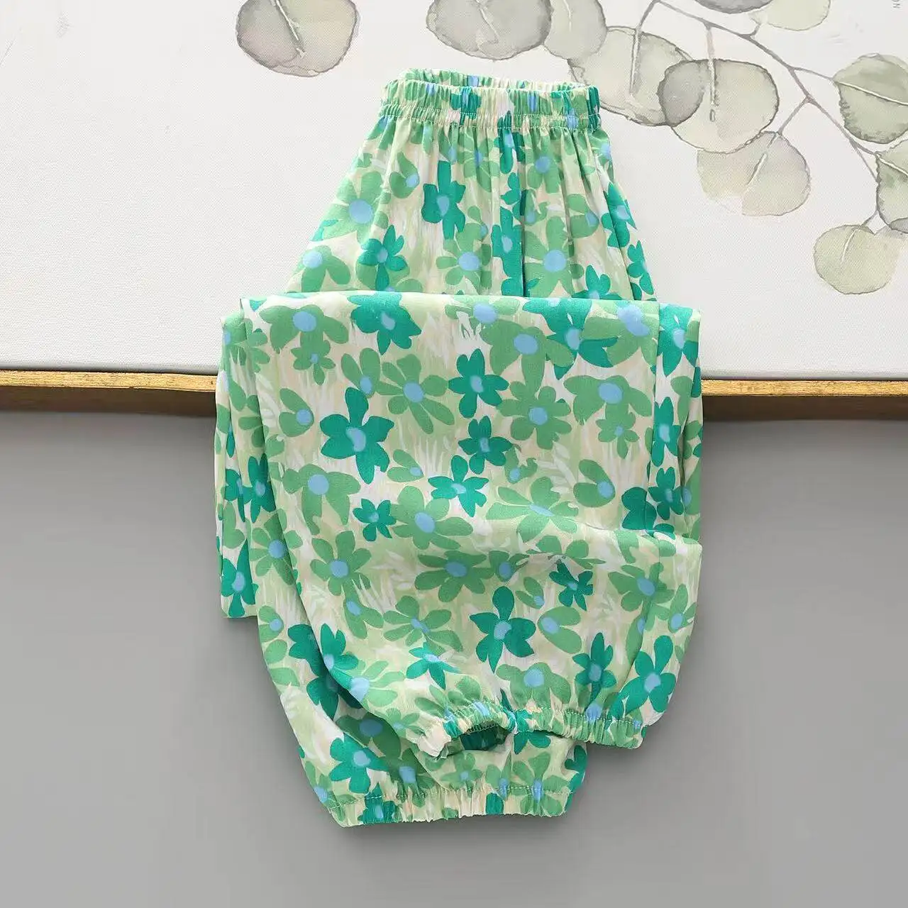 

Summer lightweight breathable cotton and silk children's and adults' loose casual pants with mosquito repellent function for out