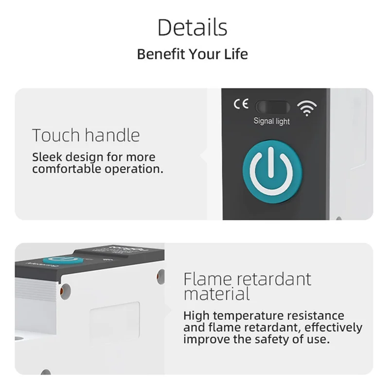 Eccellente-TONGOU DC WIFI Smart Circuit Breaker 63A Guida DIN per Smart Home Interruttore di controllo remoto wireless tramite APP Bianco