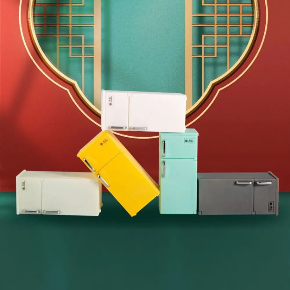 Modello di frigorifero in plastica retrò 1:24 Frigo per casa multicolore Elettrodomestici da cucina Frigo Blyth