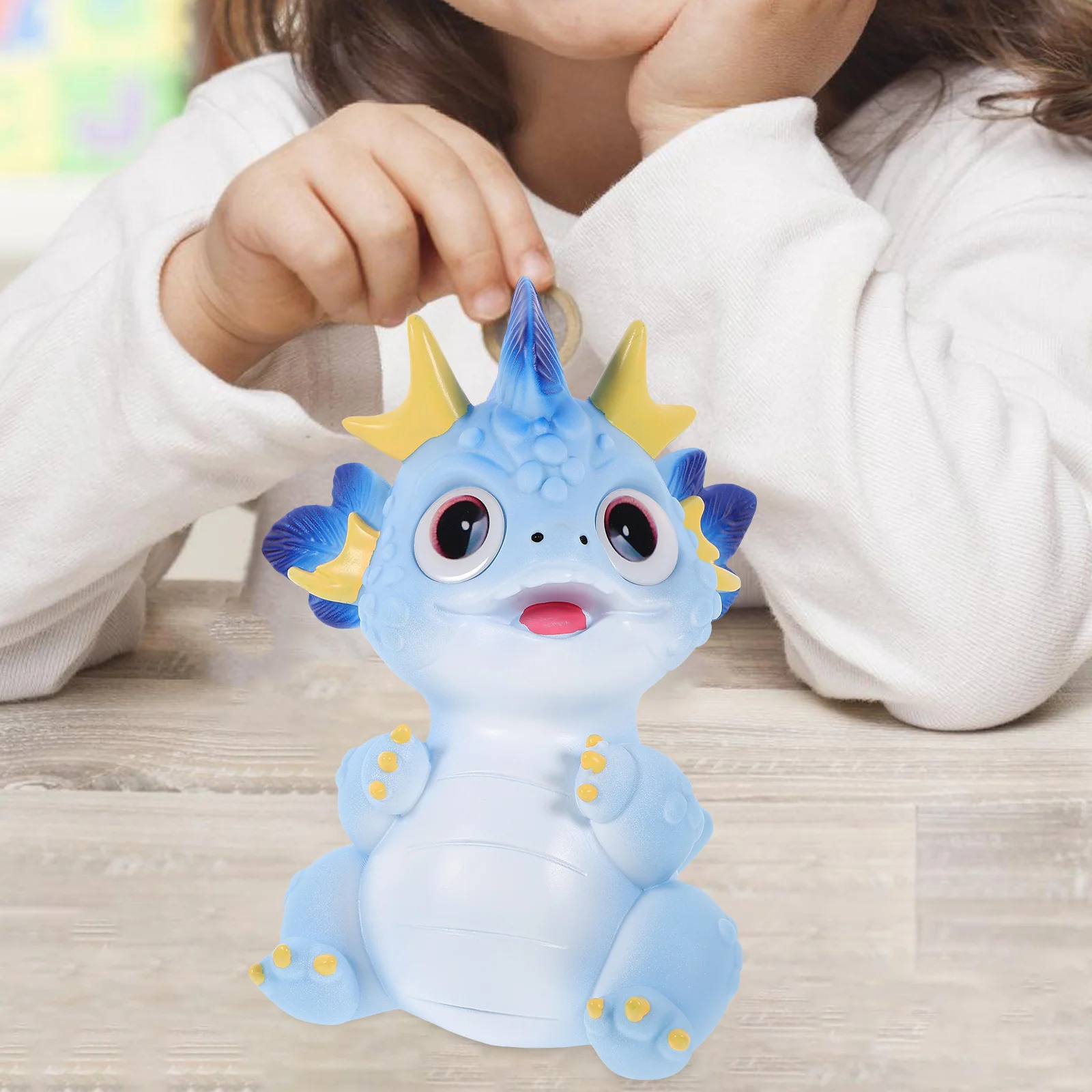 Leuke Kameleon Spaarpot Kinderkamer Decor Vinyl Muntcontainer Schattige Geldbesparende Pot Spaarpot Vinyl Muntcontainer