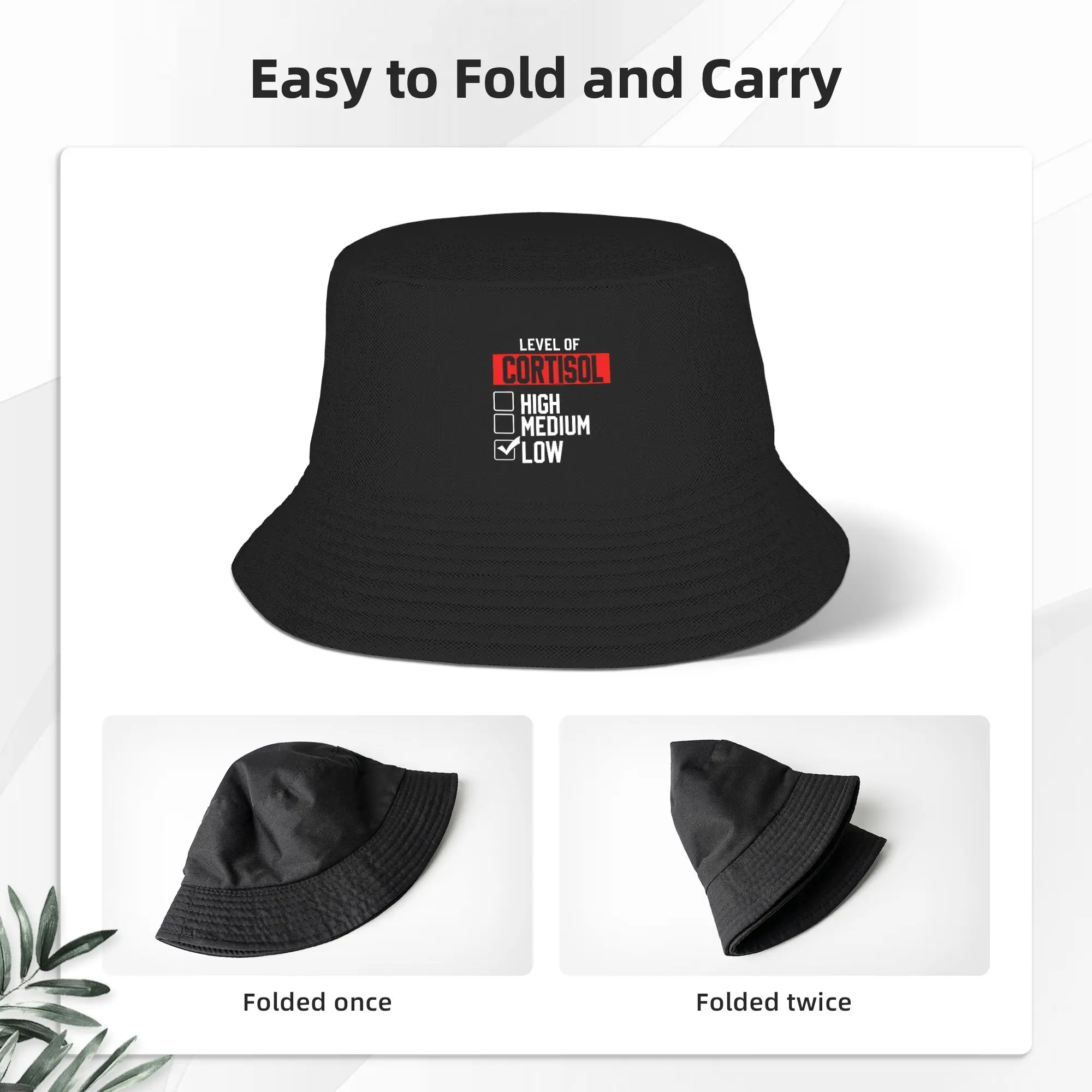 Low Cortisol Levels  Bucket Hat Summer  Fashion Fisherman Hats For Unisex Soft Fold Travel Hiking Caps Outdoor Design Sun Hats